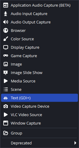Sources in OBS